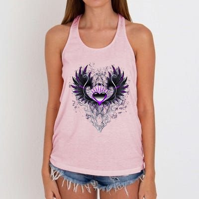 Fallen Angel Wings Dark Goth Clothing Heart Of Asexual Cute Gift Women's Knotted Racerback Tank