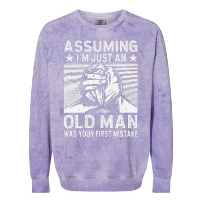 Funny Arm wrestling old man arm wrestler  Colorblast Crewneck Sweatshirt