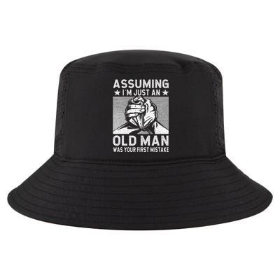 Funny Arm wrestling old man arm wrestler  Cool Comfort Performance Bucket Hat