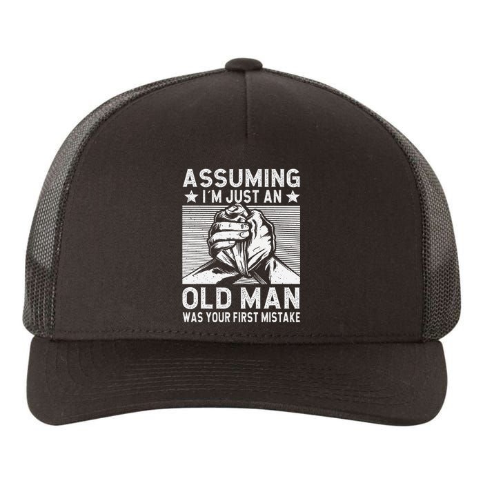 Funny Arm wrestling old man arm wrestler  Yupoong Adult 5-Panel Trucker Hat