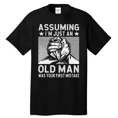 Funny Arm wrestling old man arm wrestler  Tall T-Shirt