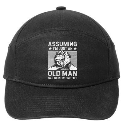 Funny Arm wrestling old man arm wrestler  7-Panel Snapback Hat