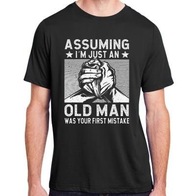 Funny Arm wrestling old man arm wrestler  Adult ChromaSoft Performance T-Shirt