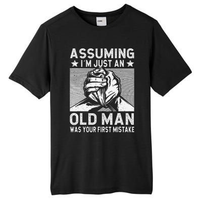 Funny Arm wrestling old man arm wrestler  Tall Fusion ChromaSoft Performance T-Shirt