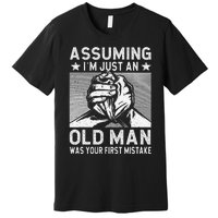 Funny Arm wrestling old man arm wrestler  Premium T-Shirt