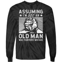 Funny Arm wrestling old man arm wrestler  Tie-Dye Long Sleeve Shirt