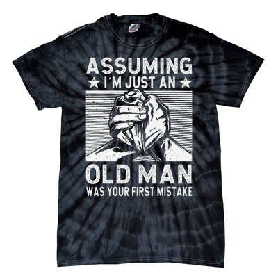 Funny Arm wrestling old man arm wrestler  Tie-Dye T-Shirt