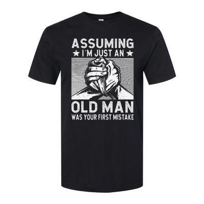 Funny Arm wrestling old man arm wrestler  Softstyle CVC T-Shirt