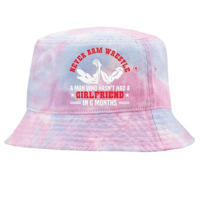 Funny Arm Wrestling Table No Girlfriend Armwrestling Handle  Tie-Dyed Bucket Hat