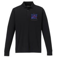 Funny Anti Woke Conservative Men's Performance Long Sleeve Polo