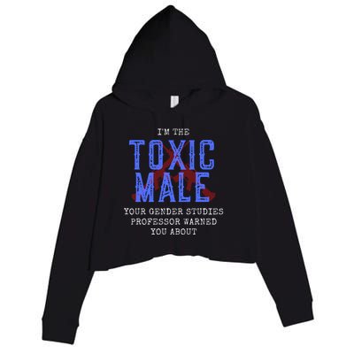 Funny Anti Woke Conservative Men's Crop Fleece Hoodie