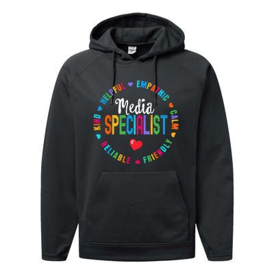 Funny Appreciation Week School Library Media Specialist Performance Fleece Hoodie