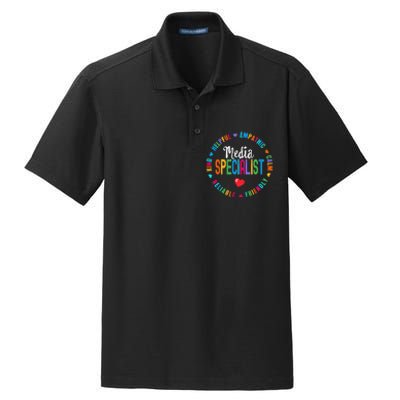 Funny Appreciation Week School Library Media Specialist Dry Zone Grid Polo