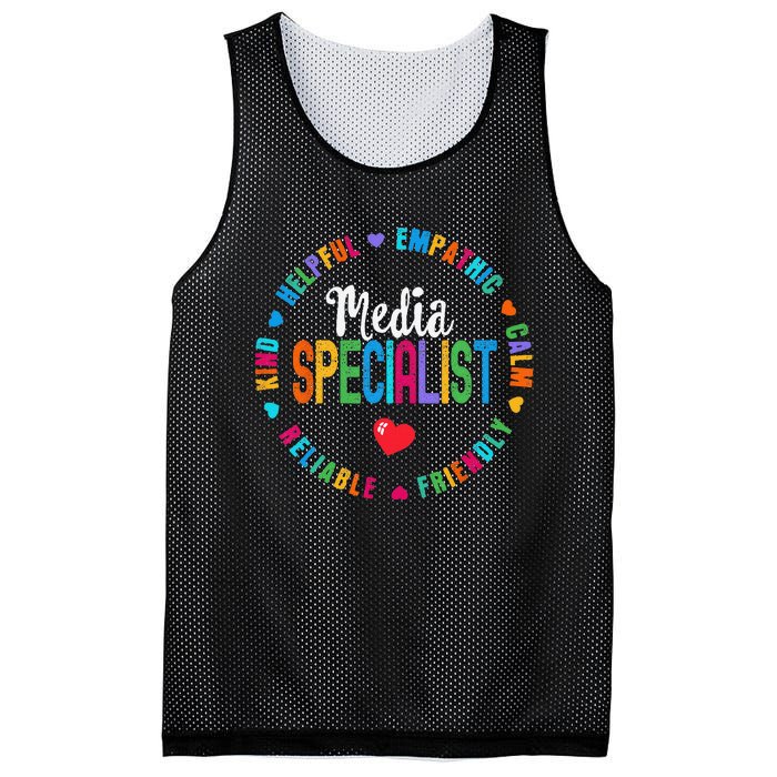 Funny Appreciation Week School Library Media Specialist Mesh Reversible Basketball Jersey Tank