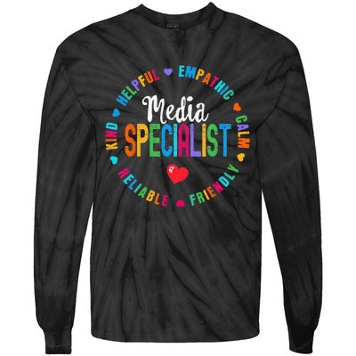 Funny Appreciation Week School Library Media Specialist Tie-Dye Long Sleeve Shirt