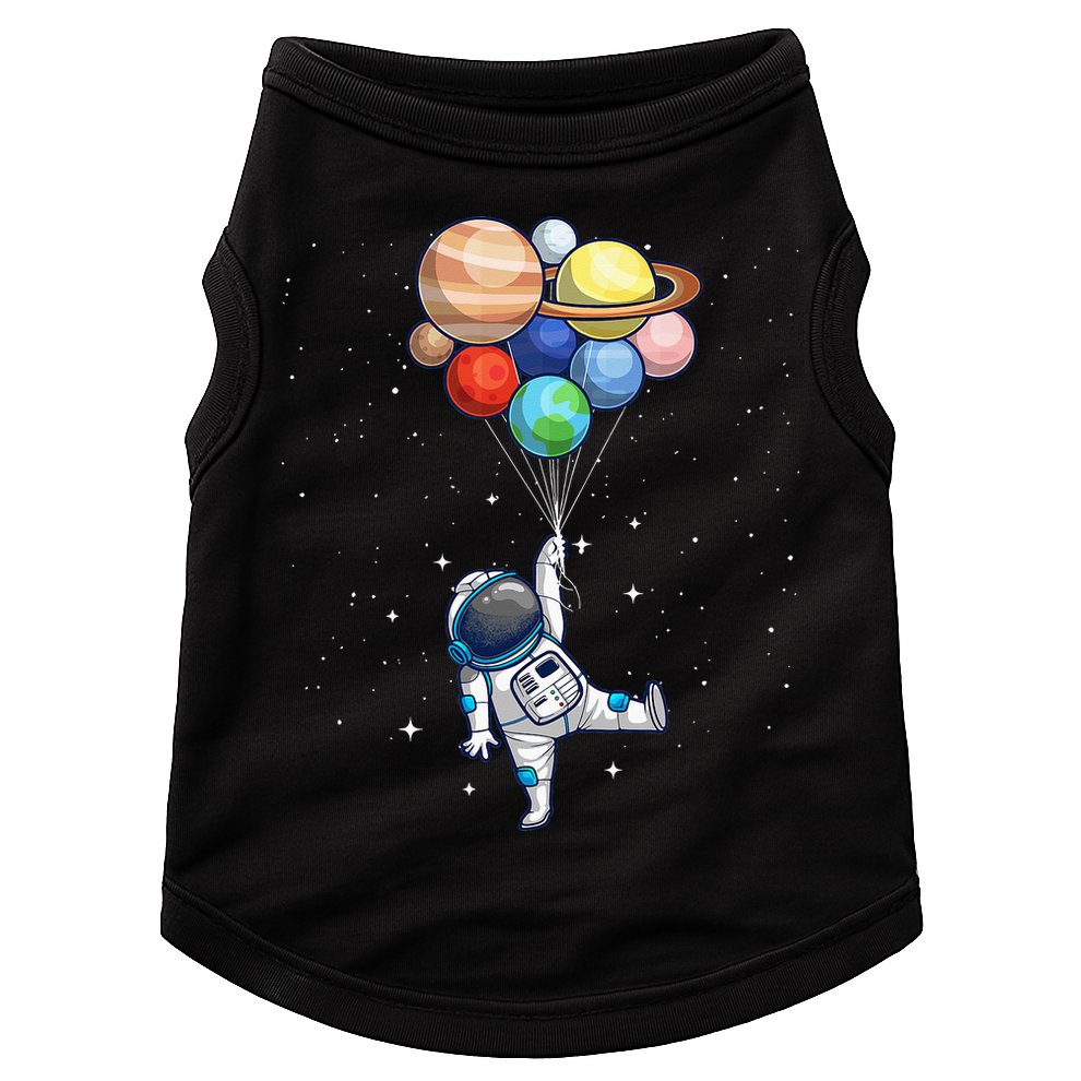 Funny Astronaut With Planets In Hand Doggie Tank
