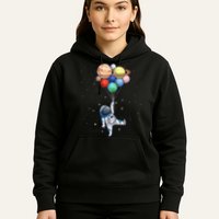 Funny Astronaut With Planets In Hand Hoodie