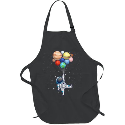 Funny Astronaut With Planets In Hand Apron