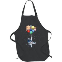 Funny Astronaut With Planets In Hand Apron