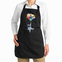 Funny Astronaut With Planets In Hand Apron