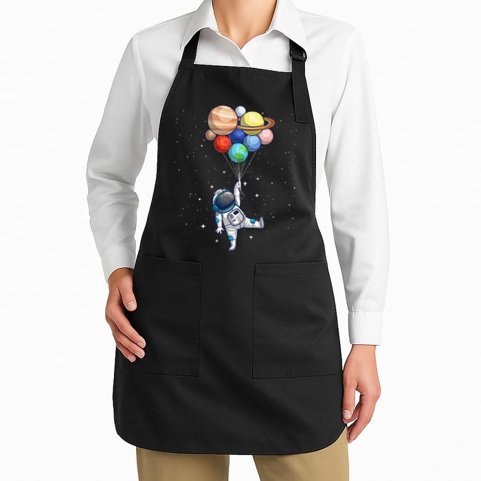 Funny Astronaut With Planets In Hand Apron