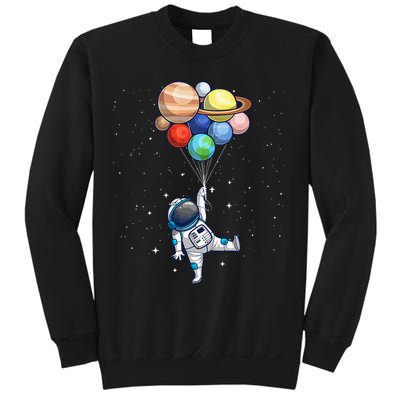 Funny Astronaut With Planets In Hand Sweatshirt
