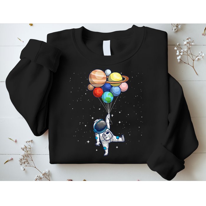 Funny Astronaut With Planets In Hand Sweatshirt