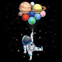 Funny Astronaut With Planets In Hand Sweatshirt