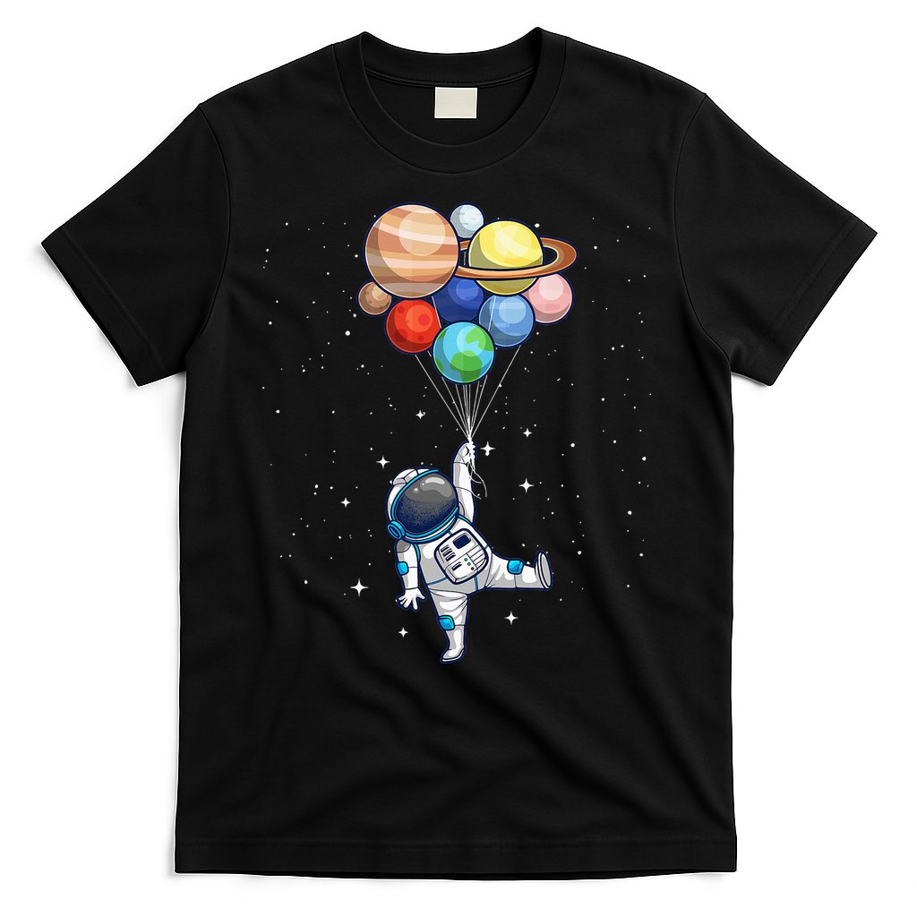 Funny Astronaut With Planets In Hand T-Shirt