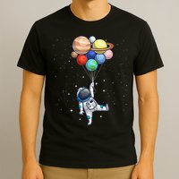 Funny Astronaut With Planets In Hand T-Shirt