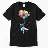 Funny Astronaut With Planets In Hand Tall T-Shirt