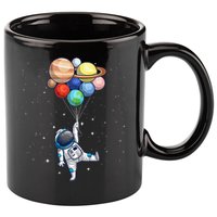 Funny Astronaut With Planets In Hand 11oz C Handle Ceramic Mug