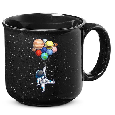 Funny Astronaut With Planets In Hand 15oz Campfire Ceramic Mug