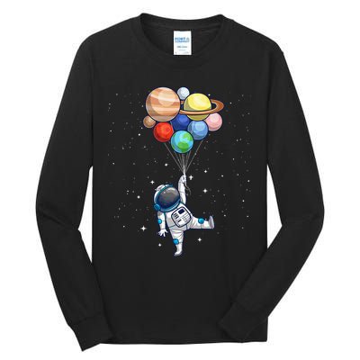 Funny Astronaut With Planets In Hand Tall Long Sleeve T-Shirt