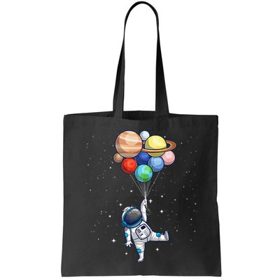 Funny Astronaut With Planets In Hand Bag