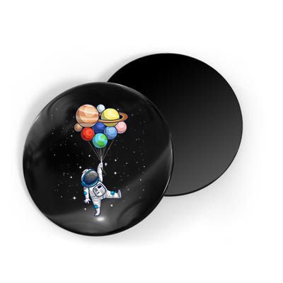 Funny Astronaut With Planets In Hand Magnet