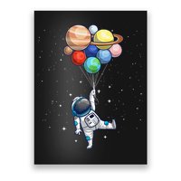 Funny Astronaut With Planets In Hand Poster