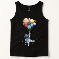 Funny Astronaut With Planets In Hand Tank Top