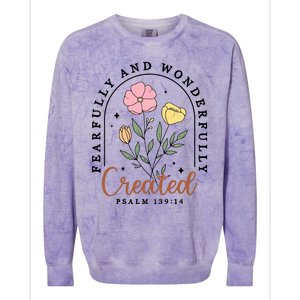 Fearfully And Wonderfully Christian Floral Colorblast Crewneck Sweatshirt