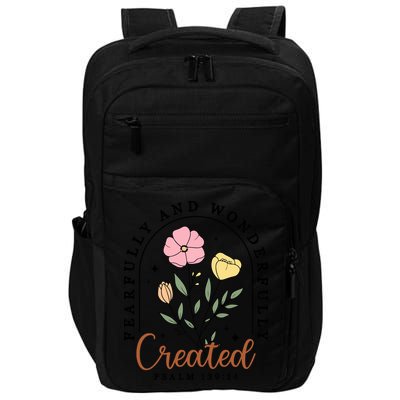 Fearfully And Wonderfully Christian Floral Impact Tech Backpack
