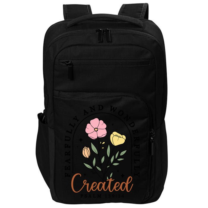 Fearfully And Wonderfully Christian Floral Impact Tech Backpack