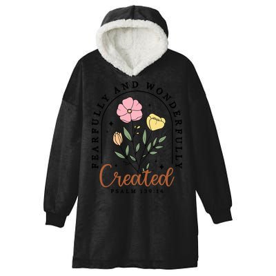 Fearfully And Wonderfully Christian Floral Hooded Wearable Blanket