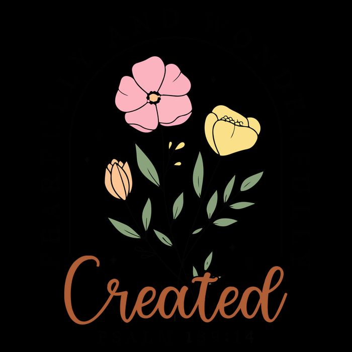 Fearfully And Wonderfully Christian Floral Drawstring Bag