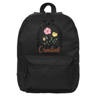 Fearfully And Wonderfully Christian Floral 16 in Basic Backpack