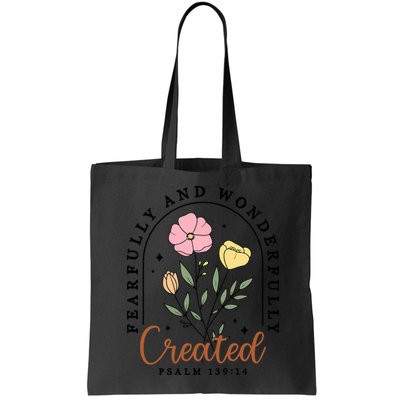 Fearfully And Wonderfully Christian Floral Bag