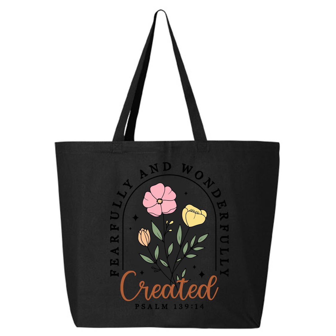 Fearfully And Wonderfully Christian Floral 25L Jumbo Tote