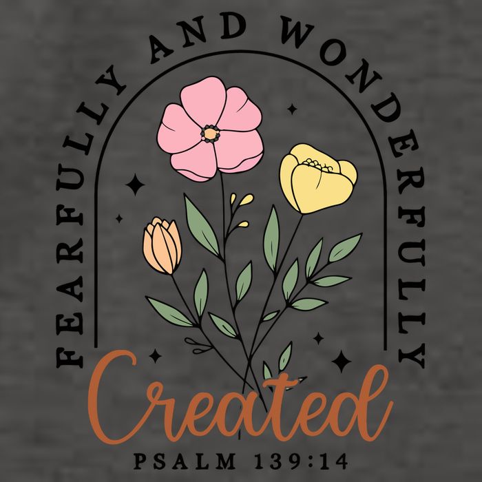 Fearfully And Wonderfully Christian Floral Vector Backpack