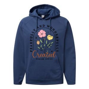 Fearfully And Wonderfully Christian Floral Performance Fleece Hoodie