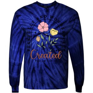 Fearfully And Wonderfully Christian Floral Tie-Dye Long Sleeve Shirt