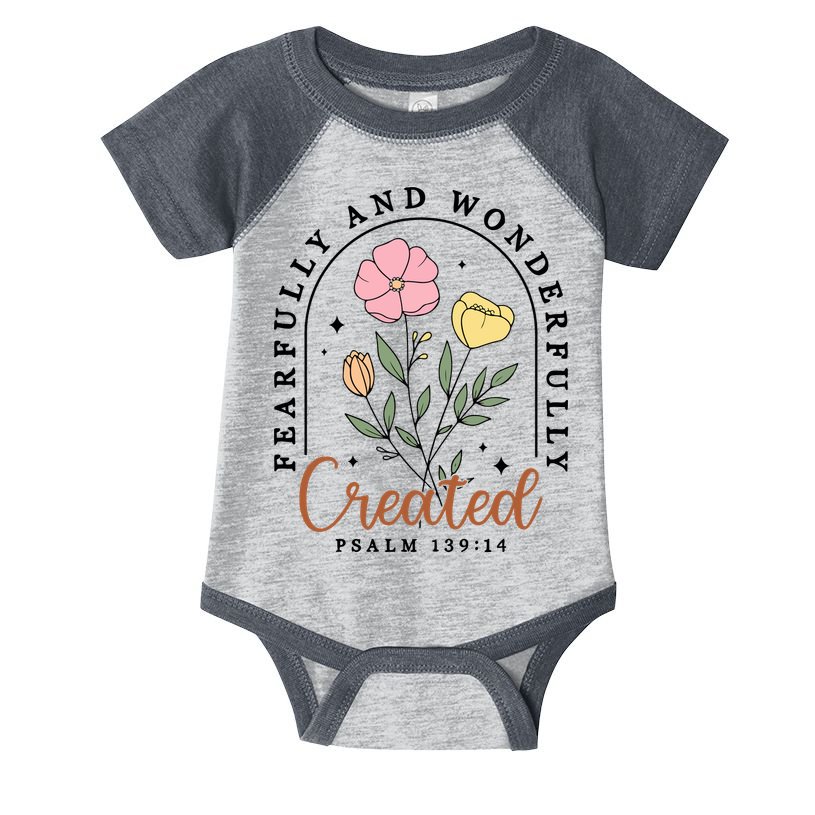 Fearfully And Wonderfully Christian Floral Infant Baby Jersey Bodysuit